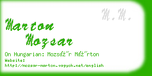 marton mozsar business card